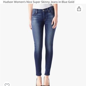 Hudson Nico Super Skinny Jeans in Blue Gold